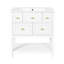 Armoire de salle de bain moderne 30 po - lavabo en céramique, bois massif, 5 tiroirs, meuble-lavabo blanc avec cadre en bois-1945821515-1945821516