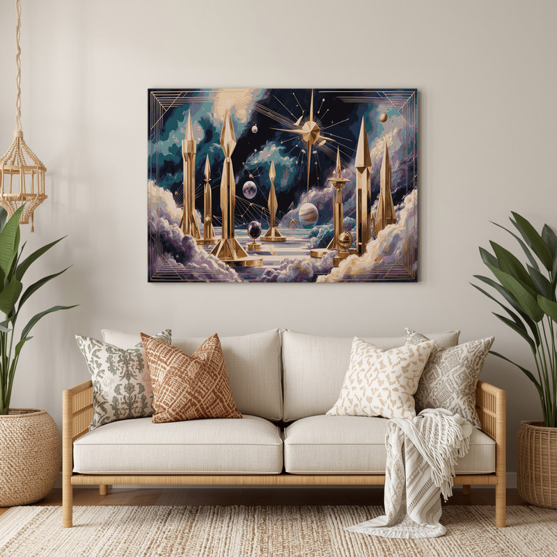 Art mural en métal mauve, H 288 po x l 432 po x P 0,05 po