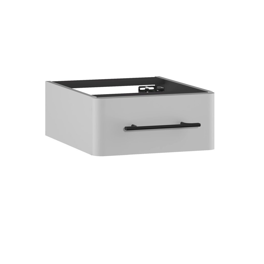 17 Stories 41 x 18 cm Toiletten-Regal Ashaud Ausführung: Perlgrau matt/Schwarz