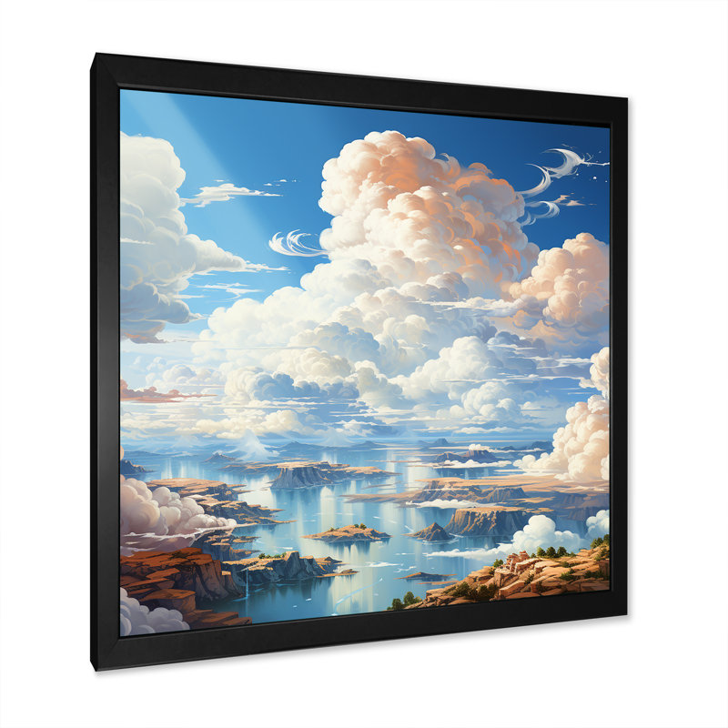 «Sky View The Art Of Clouds II» - art mural nuages, Cadre simple noir, H 30 po x l 30 po x P 1,5 po