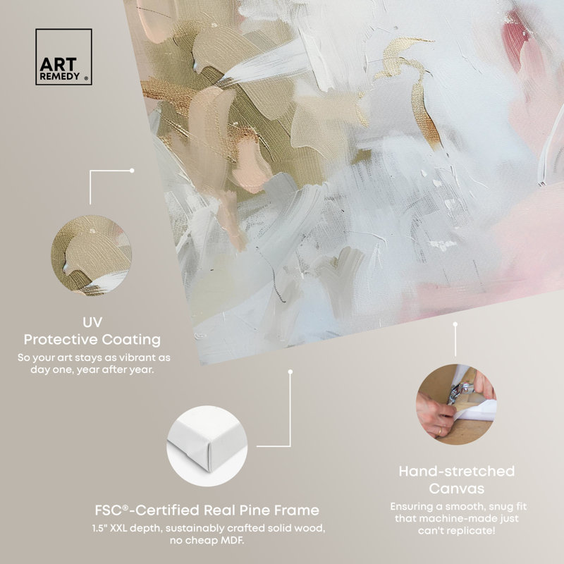 Light Voyage Abstract Beige and White Canvas Wall Art, 20" x 30"