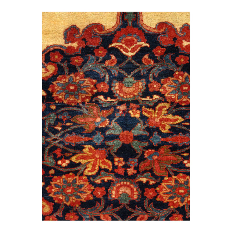 Tapis unique en laine ivoire / rouille / noir 4 pi 3 po x 6 pi 9 po Loganville