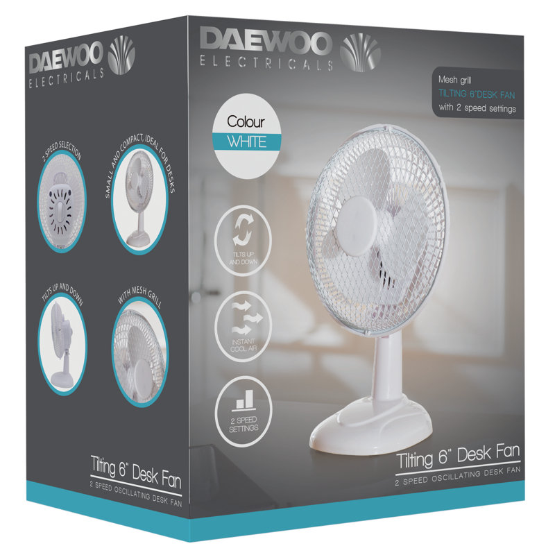 Daewoo Desktop Fan 15.24 cm Personal Fan