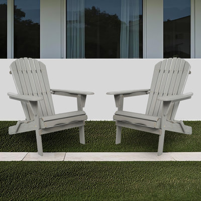 Classic Folding Adirondack Chair Wood Adirondack Chairs Outdoor Adirondack Chair (Set of 2)