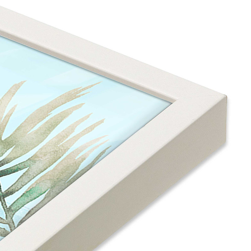 Imprimé Beachside Christmas II, Cadre simple blanc opaque, H 17,5 po x l 17,5 po x P 1,25 po