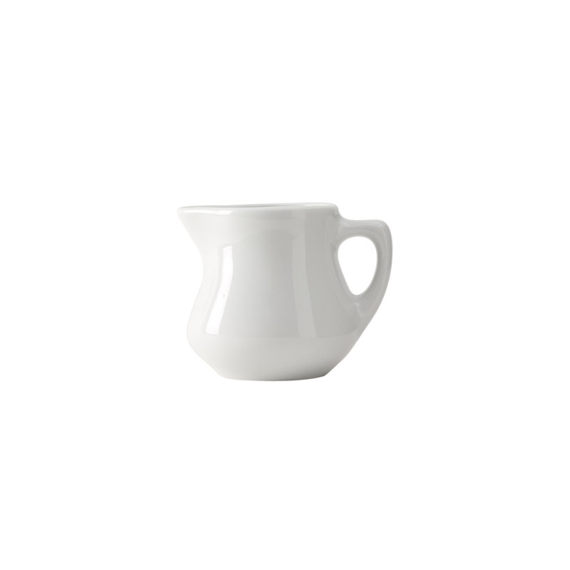 DECORATED Ceramic Creamer Bowl, Porcelain White