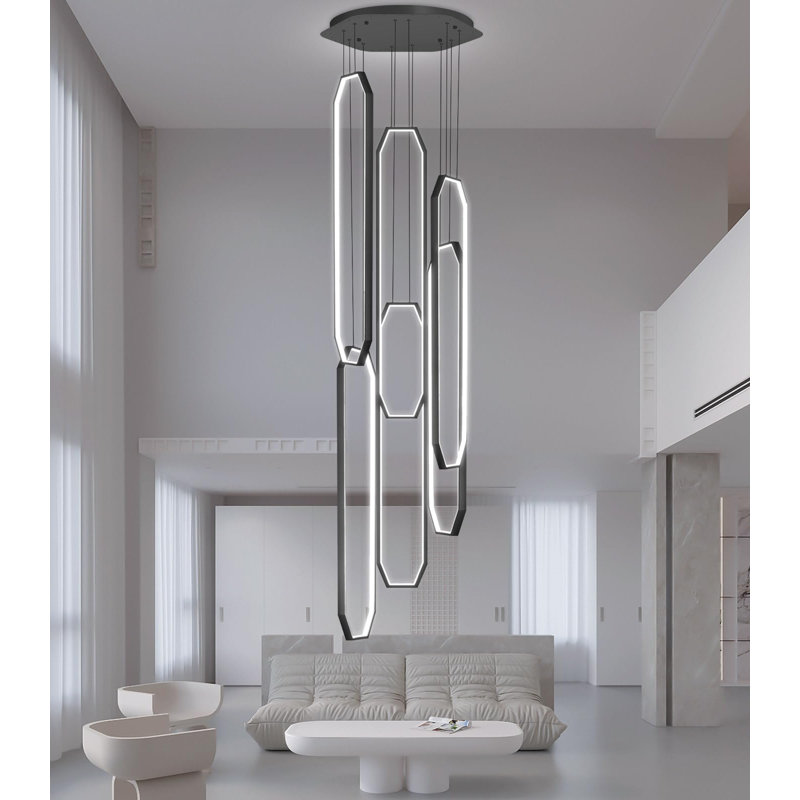 Lustre 6 lumières DEL, Matte Black, 138"