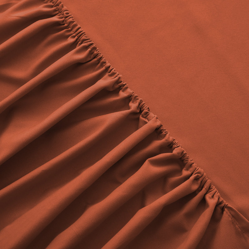 Angeliza Microfiber Brushed Fitted sheet , Kingsize (5'), Rust