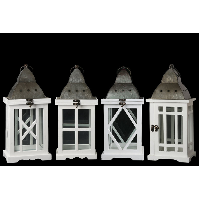 Ensemble de lanternes en bois 4 pièces