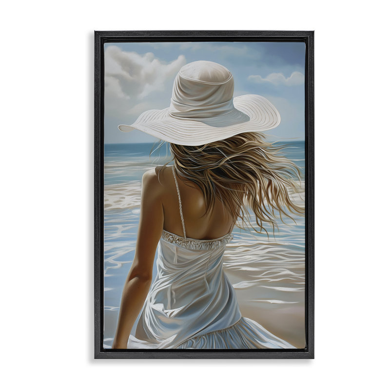 Cadre flottant Seaside Breeze & Flowing Dress, design par Imagine It Images, Cadre flottant noir de jais, H 25 po x l 17 po