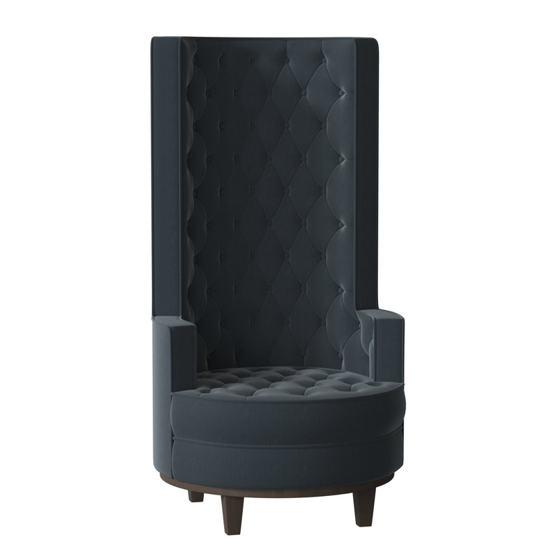 Norma Upholstered Wingback Chair, Sachi Deep Teal, Natural