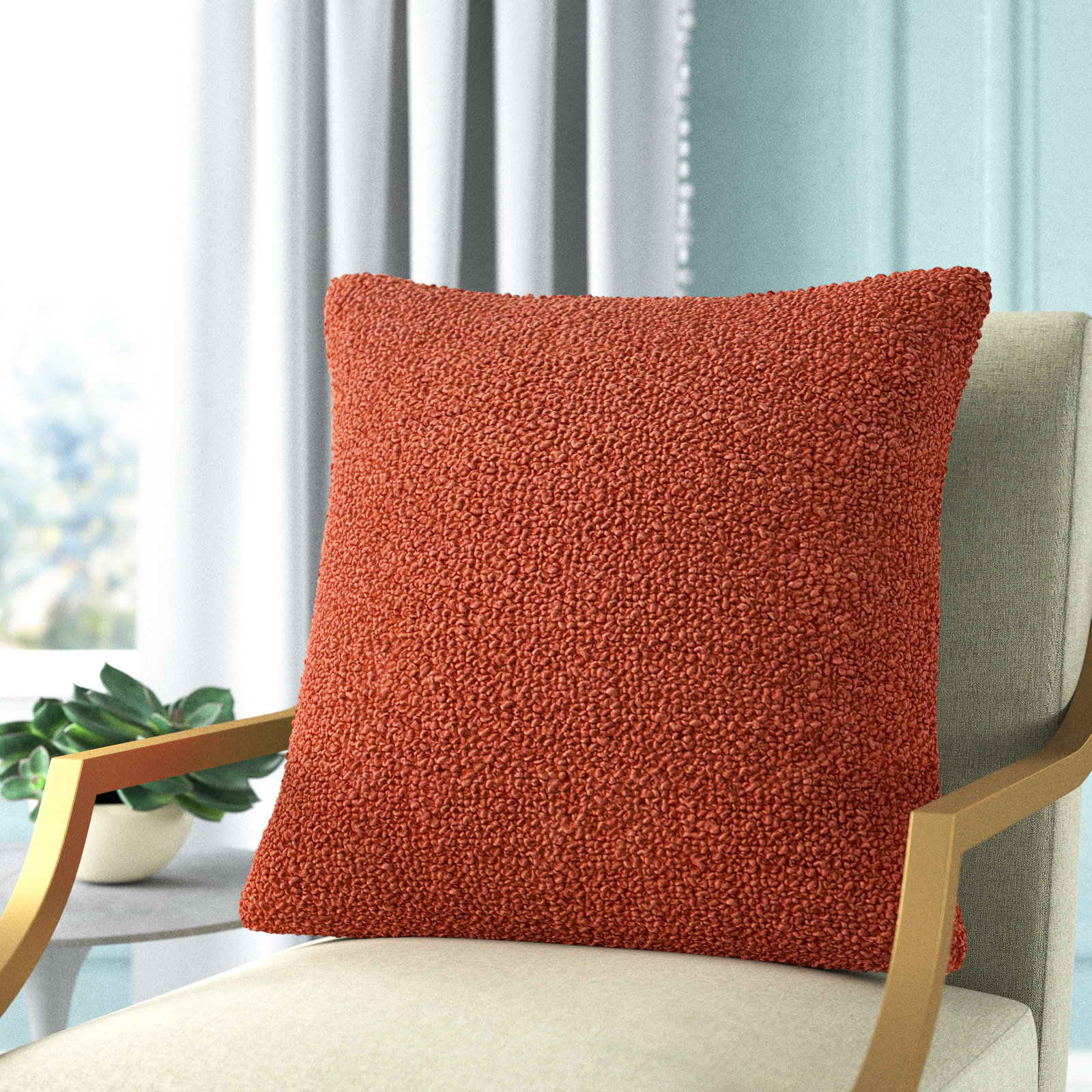 Throw Pillow, Rust, Pillow Cover Only - No Insert 