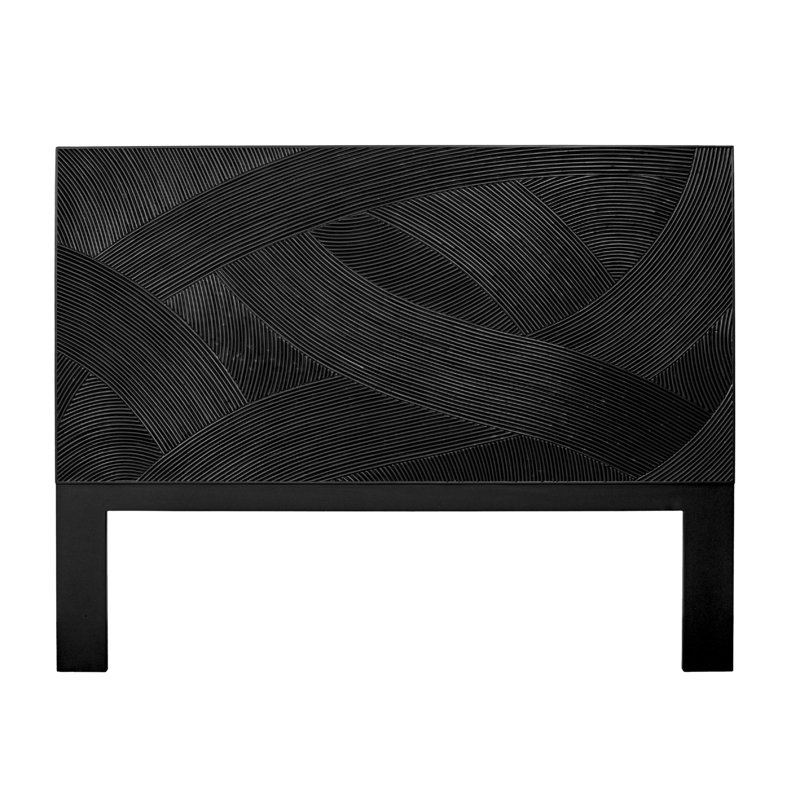 Swirl Rattan Headboard, Queen, Golden Mahogany