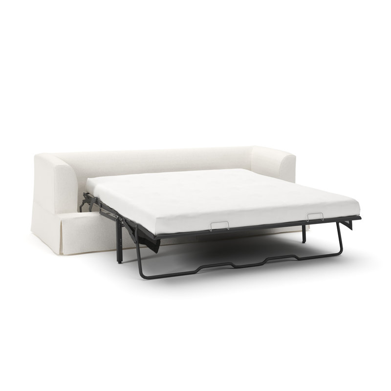 Lucia 92.5'' Slipcovered Sleeper Sofa, Apollo Alpaca Boucle