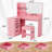 Corner Makeup Vanity Desk with Lights and Mirror, 47" L Shaped Vanity Set with Cushioned Stool& Charging Station, , 5 Drawer, Adjustable 3 Lighting Mode, Bedroom Large Dressing Table-116789662