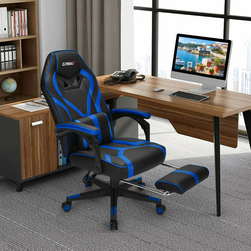 Fauteuil de jeu, Noir / Bleu
