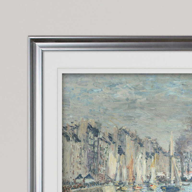 « old outer harbor » par claude monet, impression, H 31 po x l 43 po x P 1,5 po, Argent