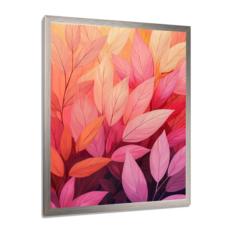 Kiera - Art mural sur toile à motif floral, 20" H x 12" W, Picture Framed, Silver