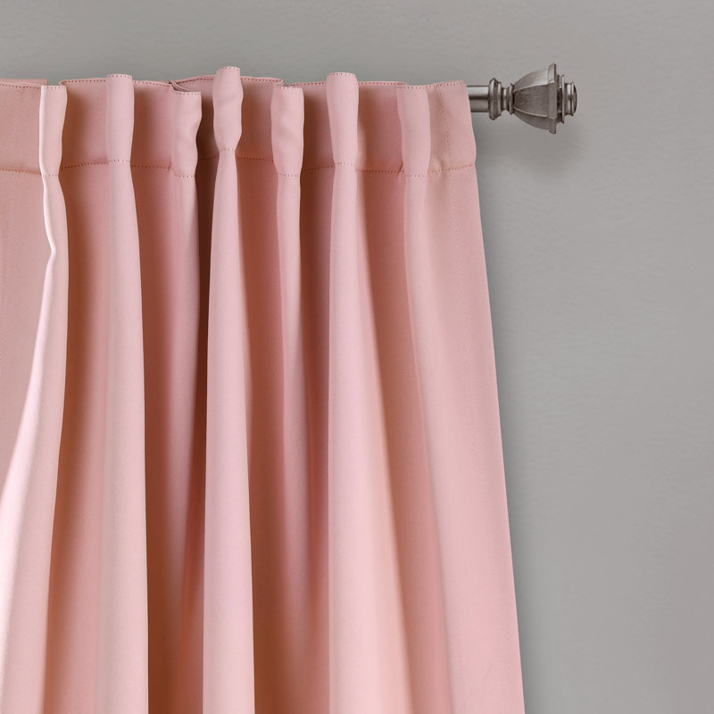 Pink Polyester Blackout Nursery Window Panels with Rod Pocket