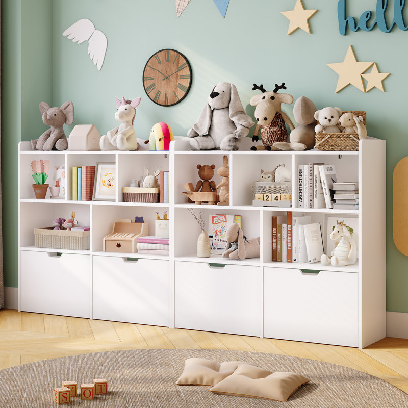 Bibliothèque avec 5 casiers de rangement et 2 tiroirs pour salle de jeux, chambre à coucher, couloir, salle de classe, chambre de bébé
