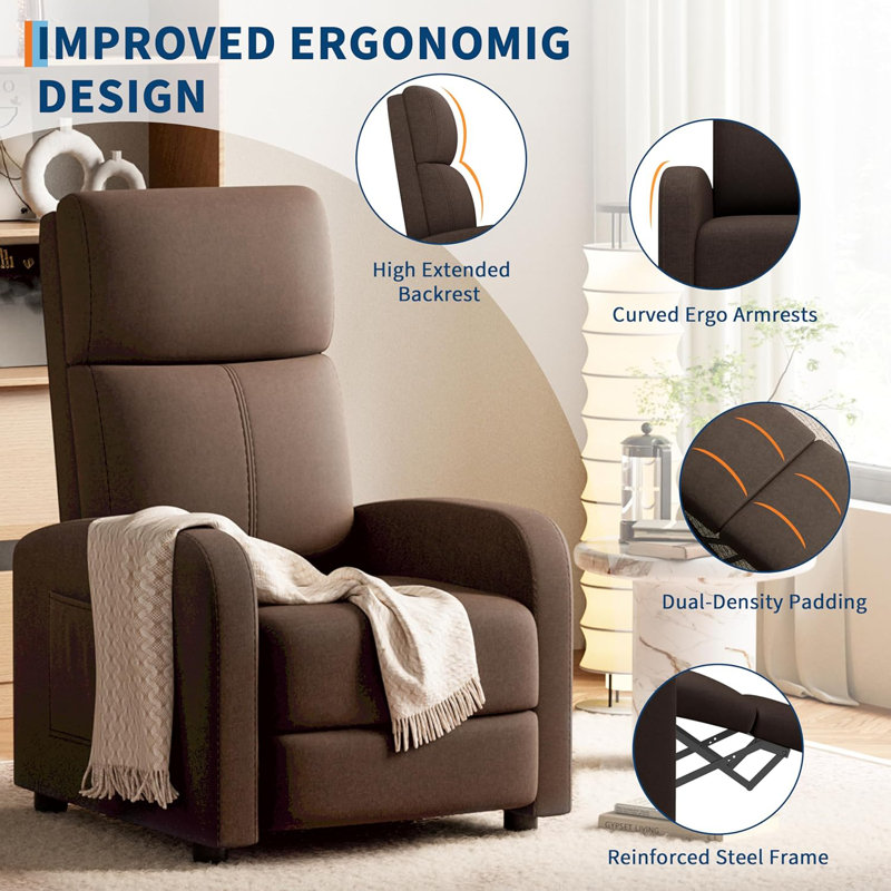 Upholstered Accent Chair, Brown