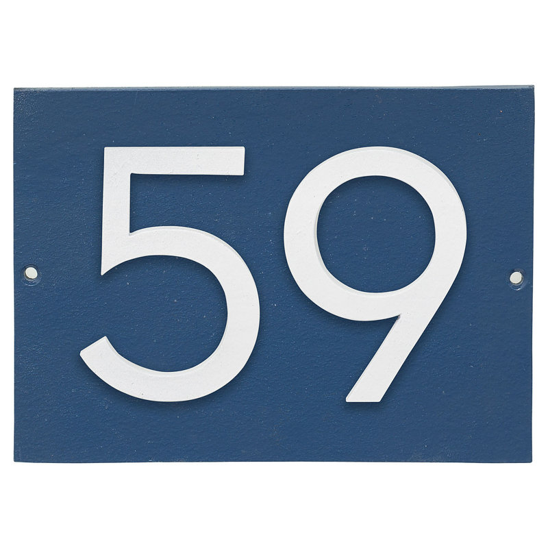 Rectangle Wall Plaque, Yes, Sea Blue/White