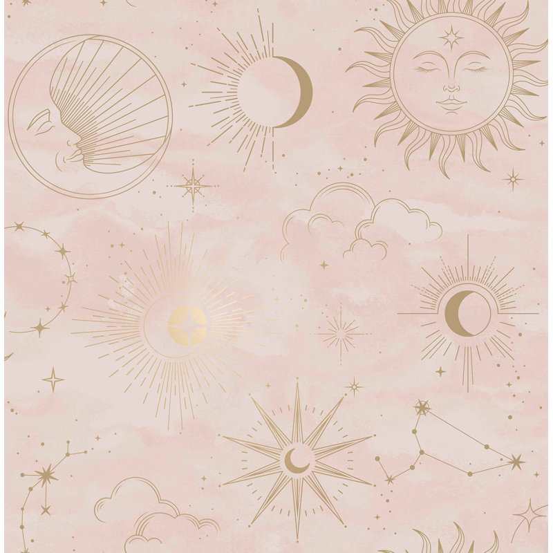 Papier peint mystique rose céleste, Rose