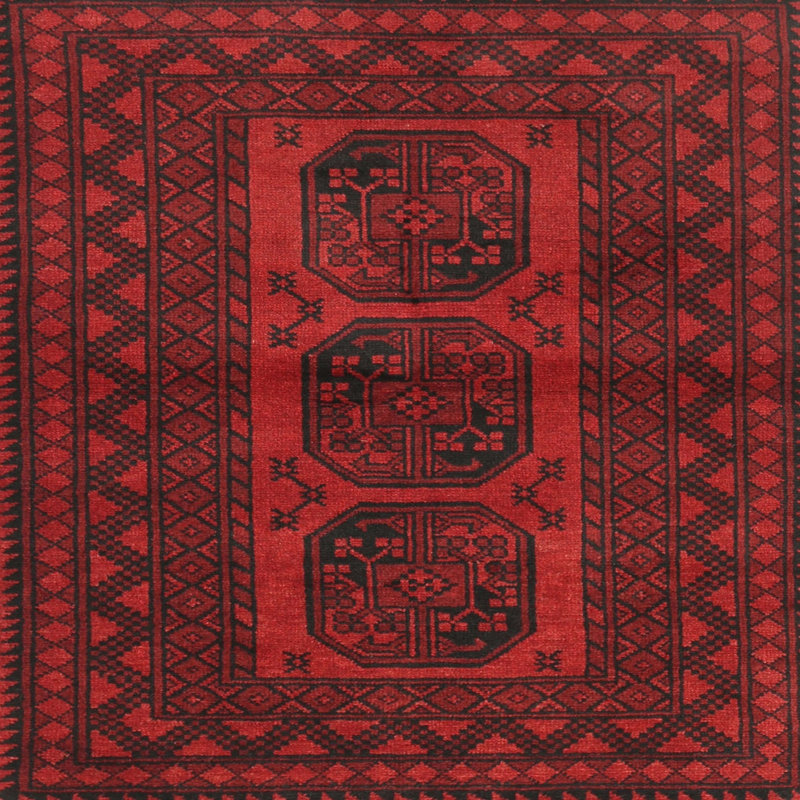 Tapis traditionnel beige / crème / noir Oretha, Carré 7 pi