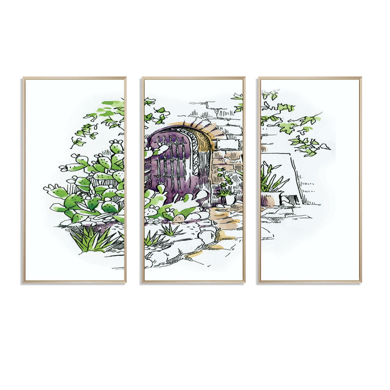 3 pièces, cadre flottant, impression sur toile, L 36 po x H 20 po, Cadre brun