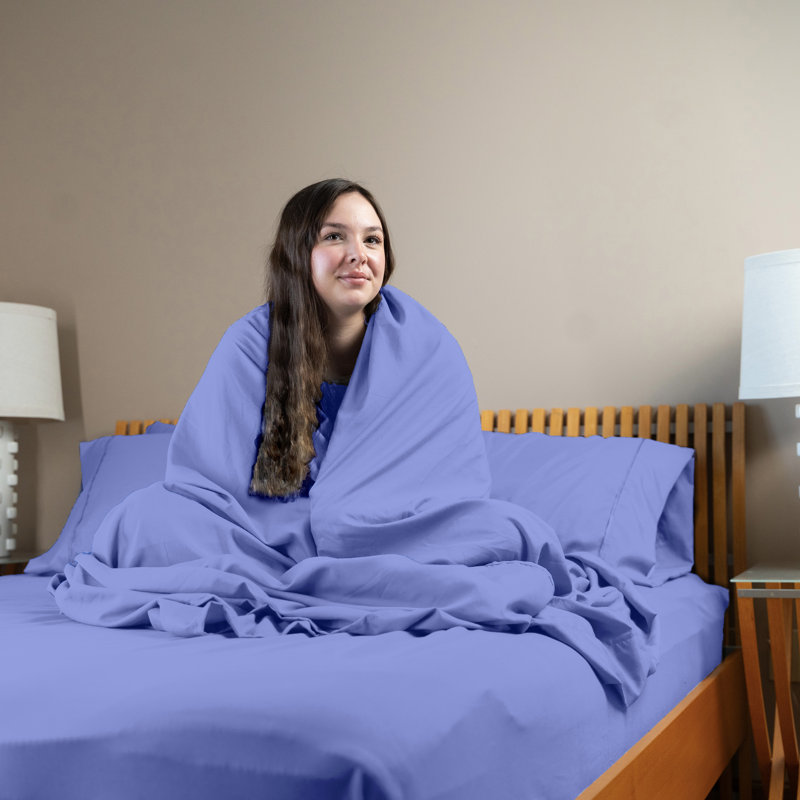 Ultra Soft Bamboo Sheet Set - 4 Pc Set - Wrinkle Resistant - Cooling Sheets with Deep Pockets, Violet