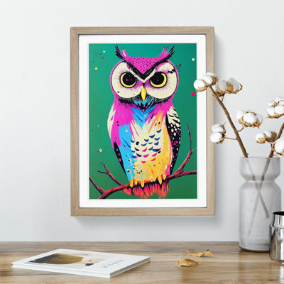 XV1022-4102X Splashed Owl No.1 1 Piece Single Picture Frame Painting