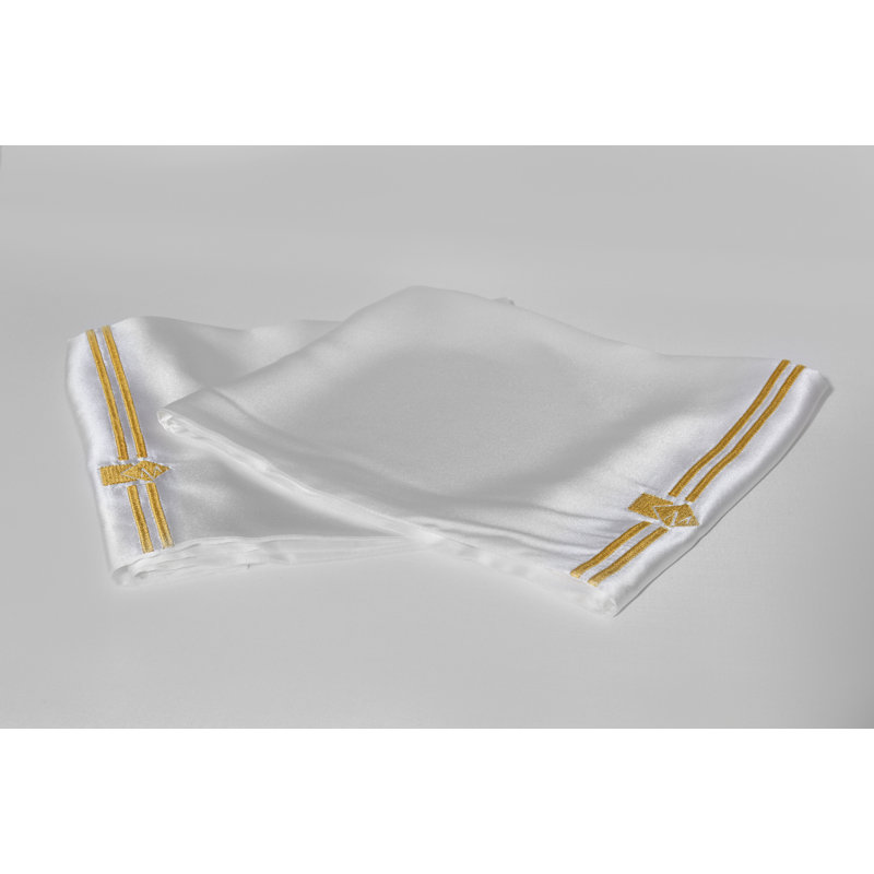 Silk Pillowcase, Queen Pillowcase, White/Gold