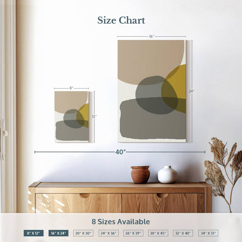 Cercles abstraits Avery Mid Century VI, H 12 po x l 8 po