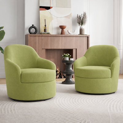 Fauteuil demi-tonneau pivotant rembourré Teddy (2 pièces)