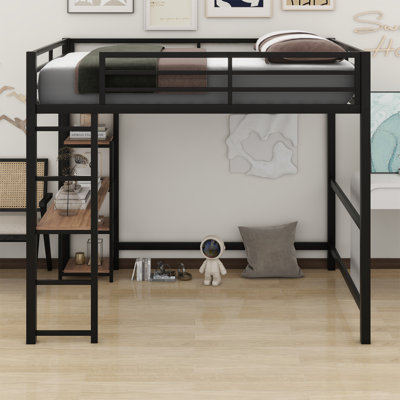 Mandy Full Size Metal Loft Bed with Built-in Desk by Mason & Marbles