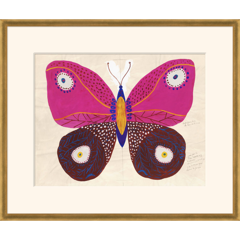 Papillon rose (Var. 1) par Paule Marrot - reproduction d'un seul cadre