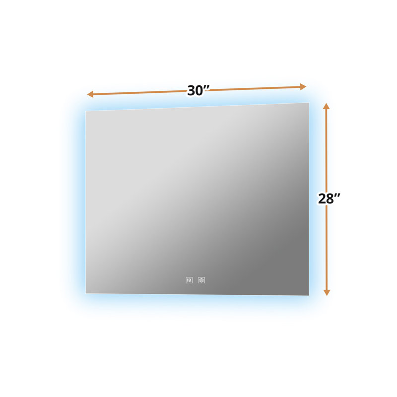 Miroir de meuble-lavabo à DEL l 30 po x H 28 po Vellum, L 30 po x H 28 po