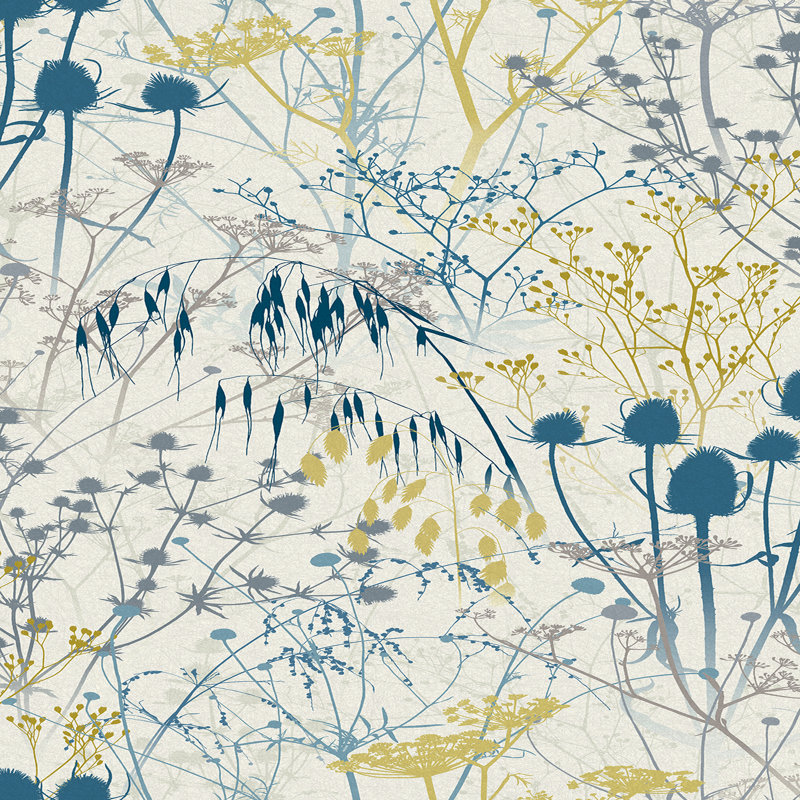 Clarissa Hulse Summer Border Verdigris Removable Wallpaper, Blue