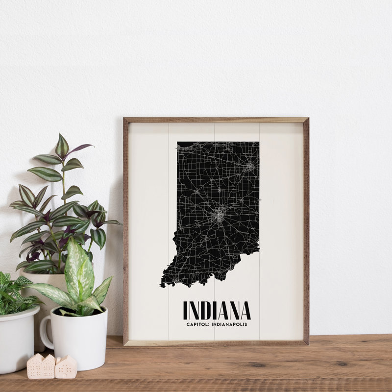 Indiana State Print, 16" W x 20" H