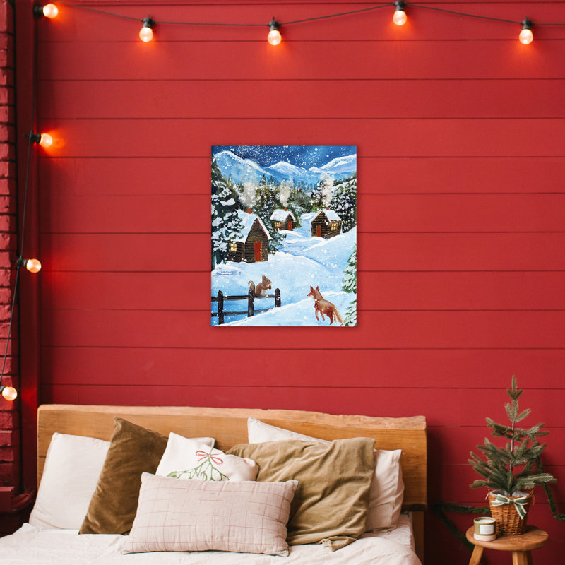 «Snowy Christmas Cabins», conception de Patricia Reynolds, H 30 po x l 24 po