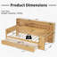  Lit de jour en bois avec tablettes de rangement, tiroirs et bureau d'étude pour une utilisation multifonctionnelle-1983849033-1983849047