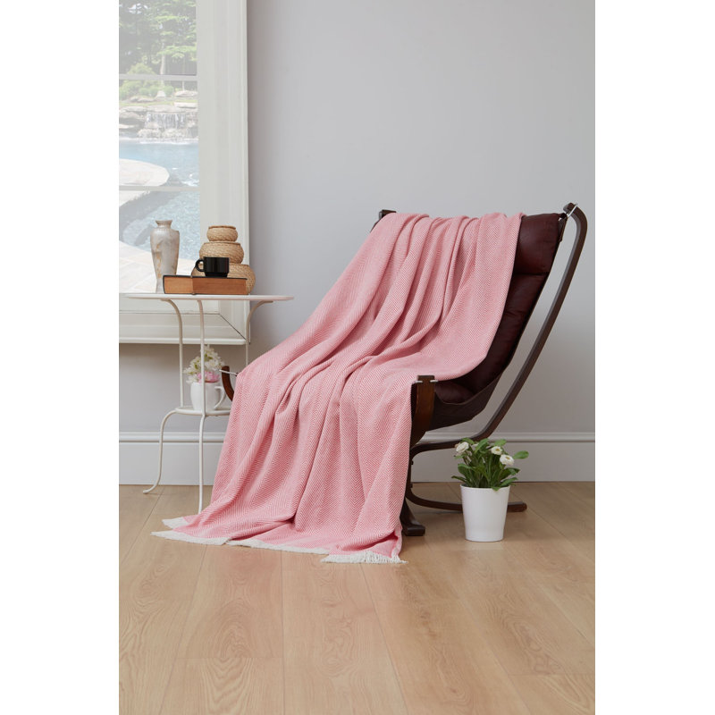 Jeté en coton Aleisha-Marie, Rose