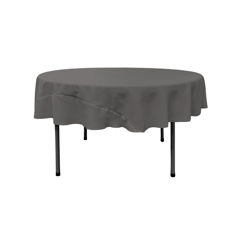 Solid Color Round Tablecloth - Basics by Wayfair™, Charcoal, 72" Round
