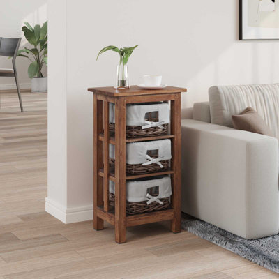 38cm W Solid Wood Bedside Table