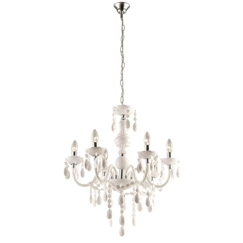 Jeffries 6 - Light Chandelier, White