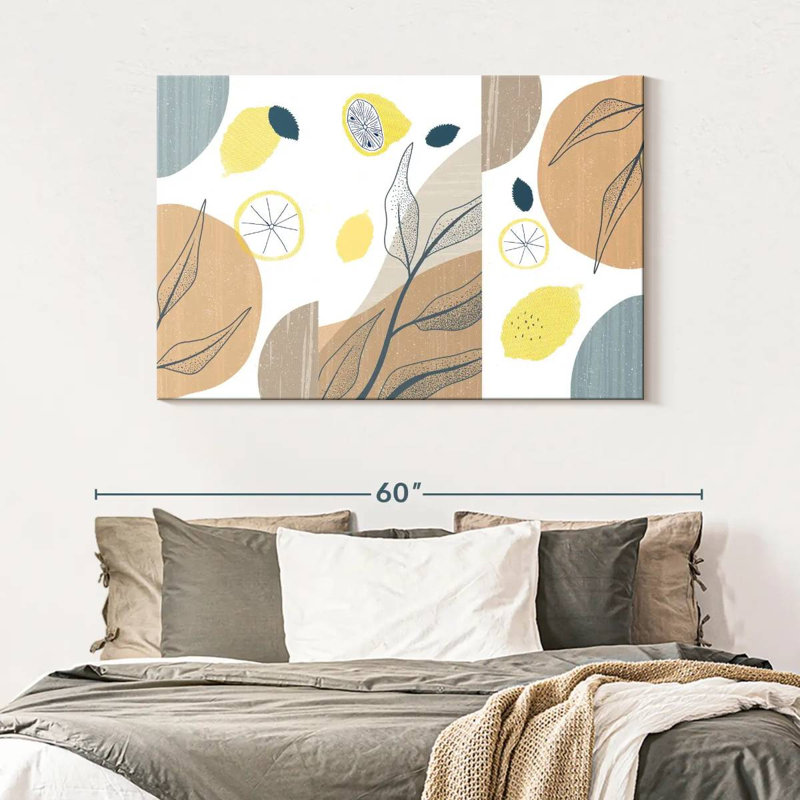 Boho Botanical Lemons, 32" H x 48" W