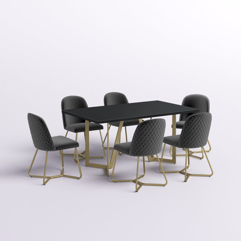 Ensemble repas 6 personnes Cleobury, Noir, Gris foncé