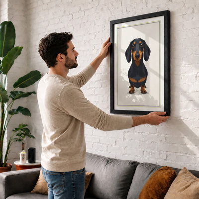 Dachshund Portrait Modern - Framed Print