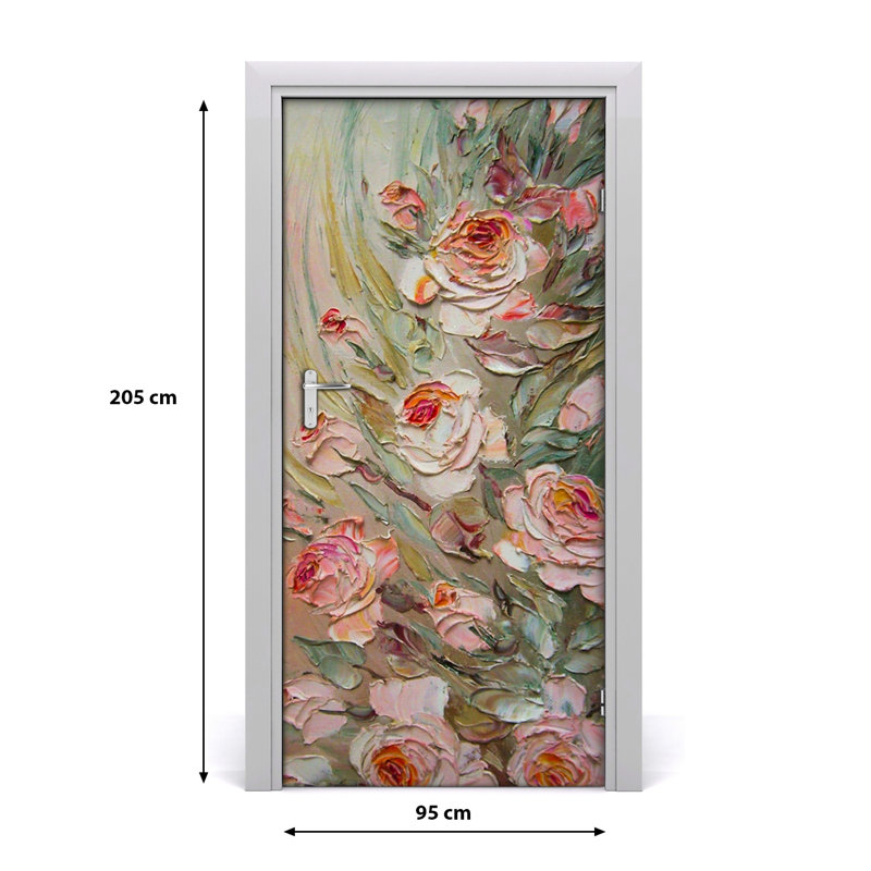 Roses Door Decal, 205cm H x 95cm W