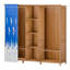 Garde-robe de garde-robe, garde-robe portatif pour la chambre à coucher, support à vêtements avec 2 tringles de suspension, 6 tablettes et rideaux d'ouverture, rangement pour vêtements